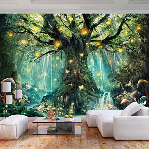 Zussun Fantasy Forest Tapestry Green Fairy Tree Of Life Tapestries For Bedroom Aesthetic Nature Tapastry's Wall Hanging Mushroom Butterfly Elves Wall Tapestry For Living Room Dorm (Green, 48" X 36") #TOP4
