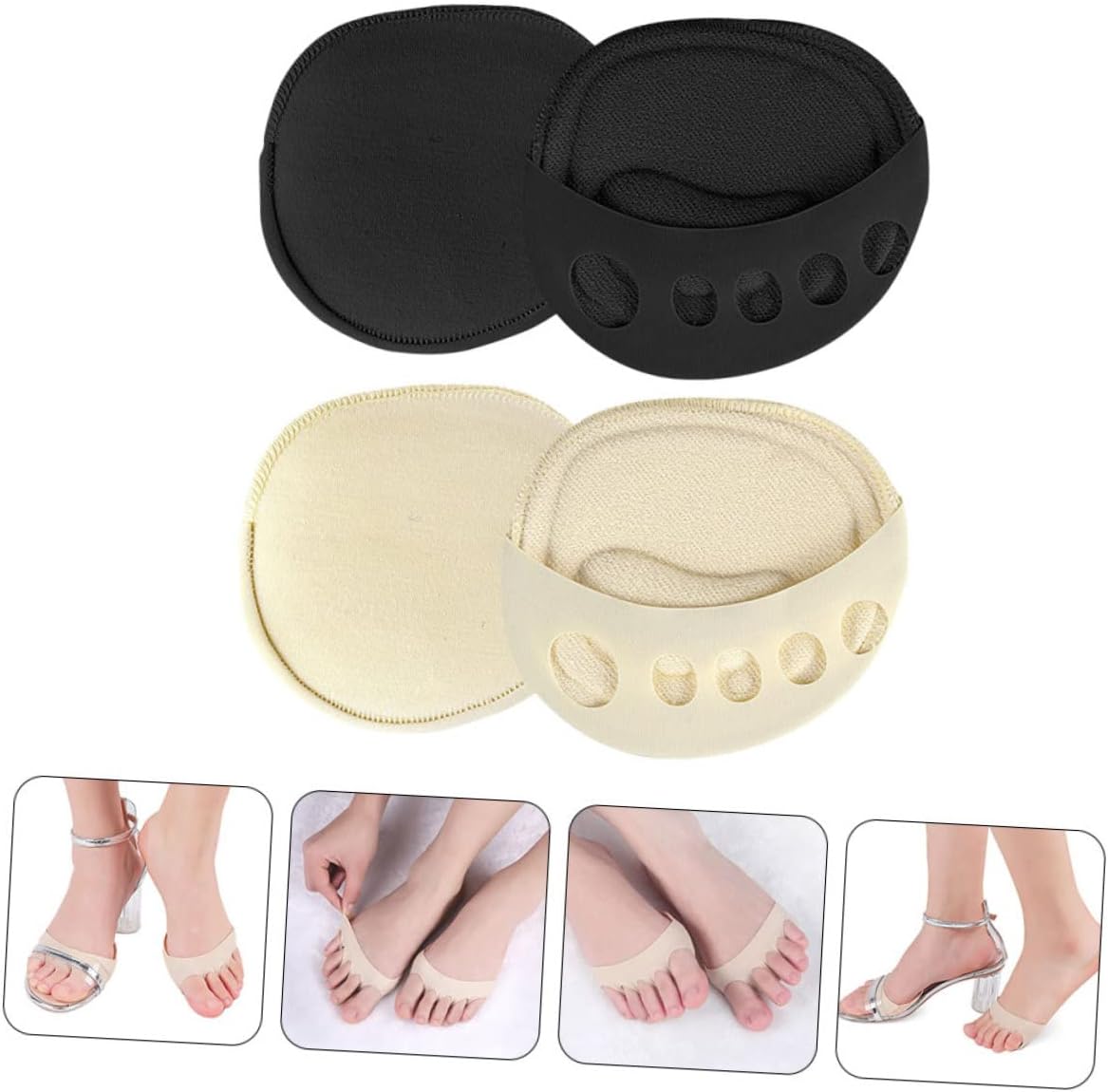 VALICLUD 5sets Women Half Invisible Socks Breathable Sweat Absorption Finger Socks for High Heels and Sandals Lightweight Comfortable Design Durable Wear Resistant Material 2pairs*5