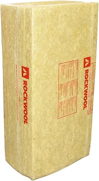 Rockwool 8# Density Foil-Faced Stone Wool Insulation Mineral Wool Panels, Batts - 2 Thick, 2'x4' (7) per Pack, Pro-Grade Acoustic Soundproofing, Thermal Barrier & Fire Block