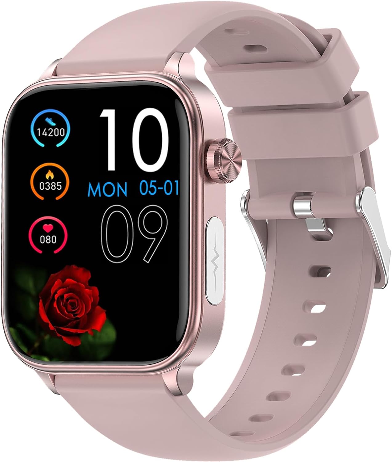 Men’s Women’s Smart Watch,1.96-inch HD Touchscreen Smartwatch,100+ Sports,Blood Pressure,Heart Rate,Blood Oxygen,Sleep Monitoring,IP68 Waterproof Fitness Tracker,Android iOS iPhone (Pink)