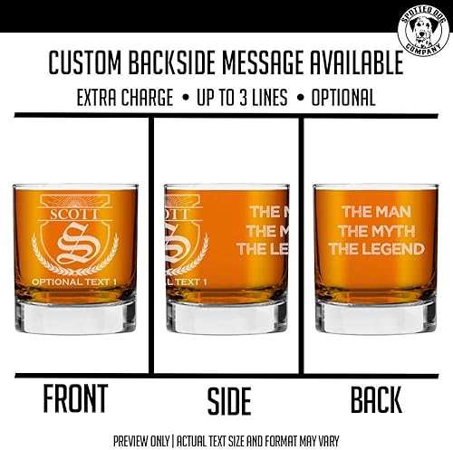 Miniatura 5 de Vaso de whisky grabado para el día del padre personalizado de 11 onzas, vasos de bourbon grabados para papá, regalos de padrinos de boda, cócteles