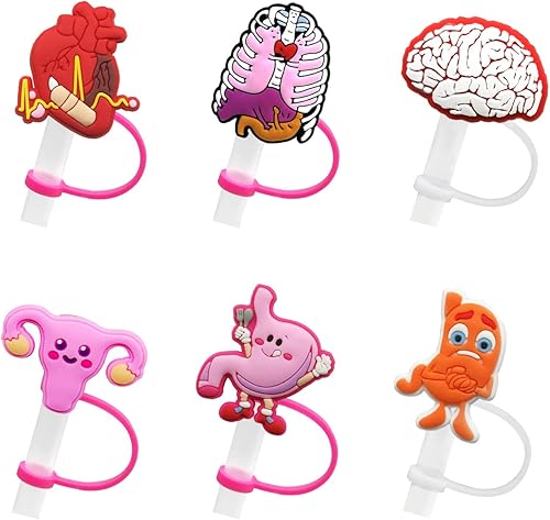 6 fundas de pajita, cubiertas de punta de paja de silicona, tapa de popote de silicona, tapas de popote reutilizables, cubiertas de punta de paja a