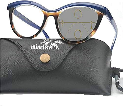 Miniatura 8 de mincl gafas multifocales progresivas gafas de sol de transición gafas de lectura fotocrómicas damas lejos y cerca de doble uso (leopardo azul, +1.25)