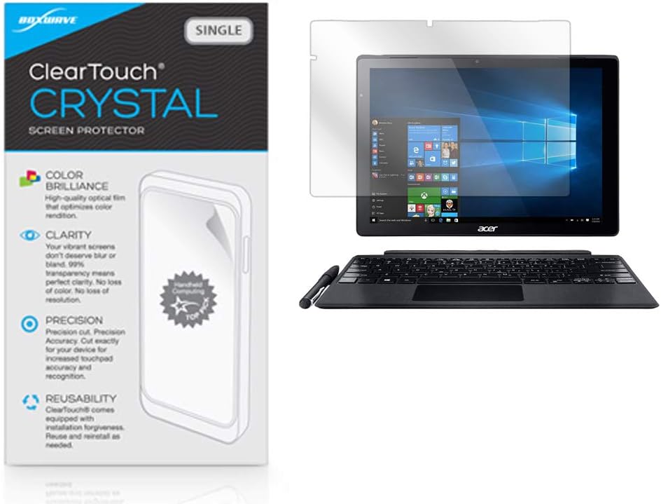 BoxWave Screen Protector Compatible With Acer Switch Alpha 12 (SA5-271) - ClearTouch Crystal, HD Crystal Film Skin to Shield Against Scratches
