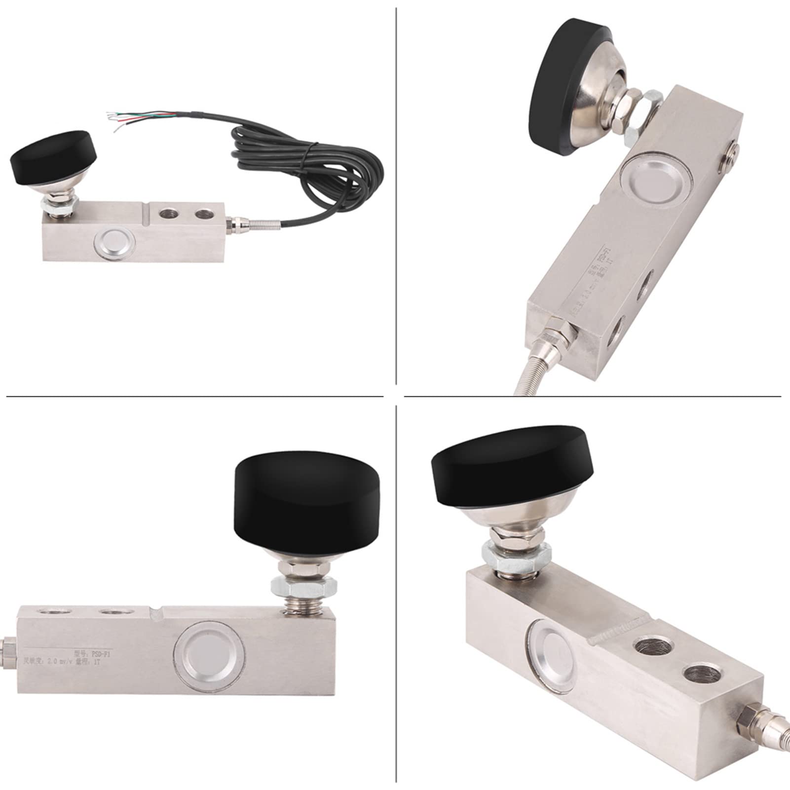 Shear Beam Load Cell Sensor 1000KG, Weighing Sensor for Electronic, Track Scale, for Hopper Weight High Pressure Tension Weighing, IP67, 4 Core Shielded Cable