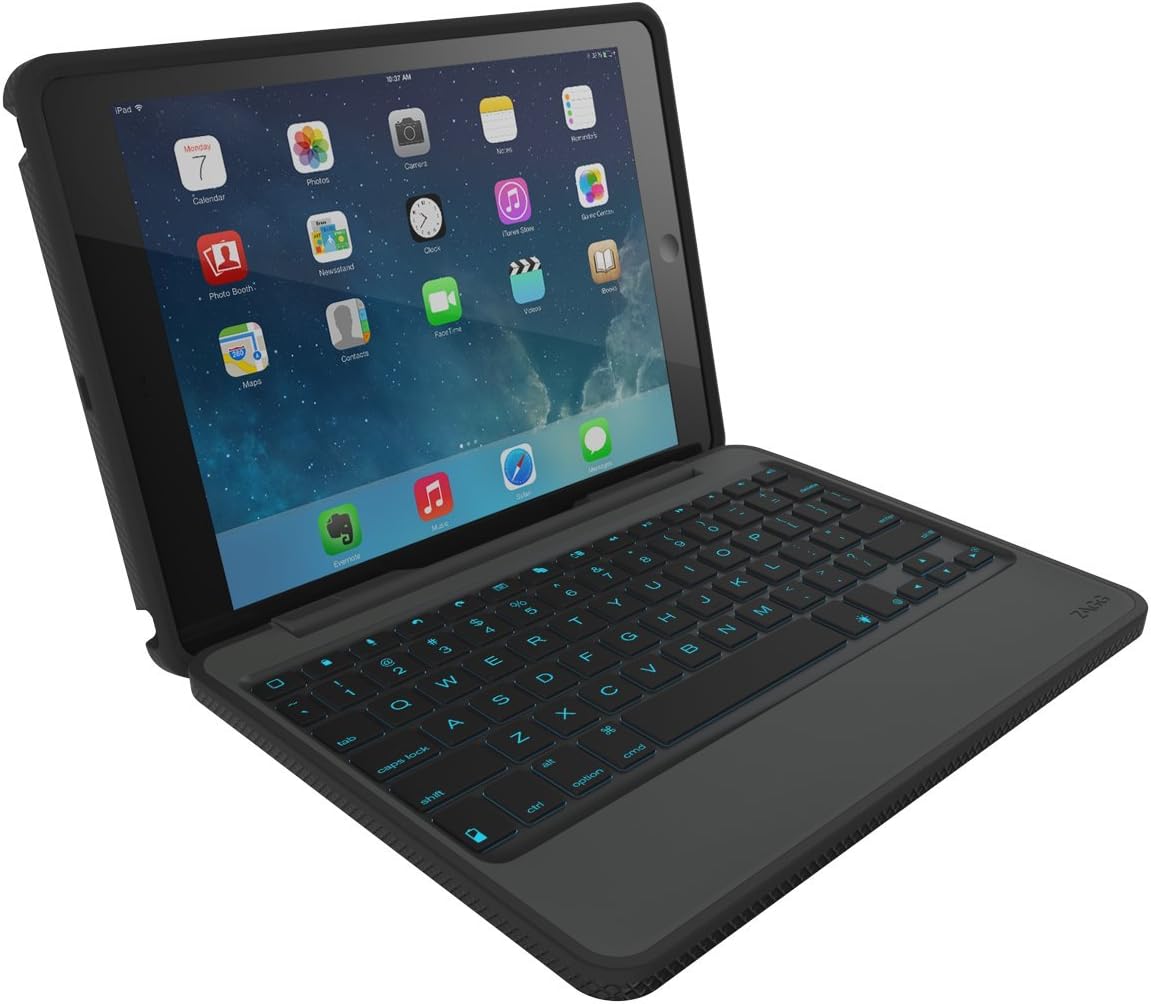 Onе-Dау Sаlе: Uр tо 50% оƒƒ ZAGG Rugged Book Durable Case, Hinged with Detachable Backlit Keyboard for iPad Air 2 - Black