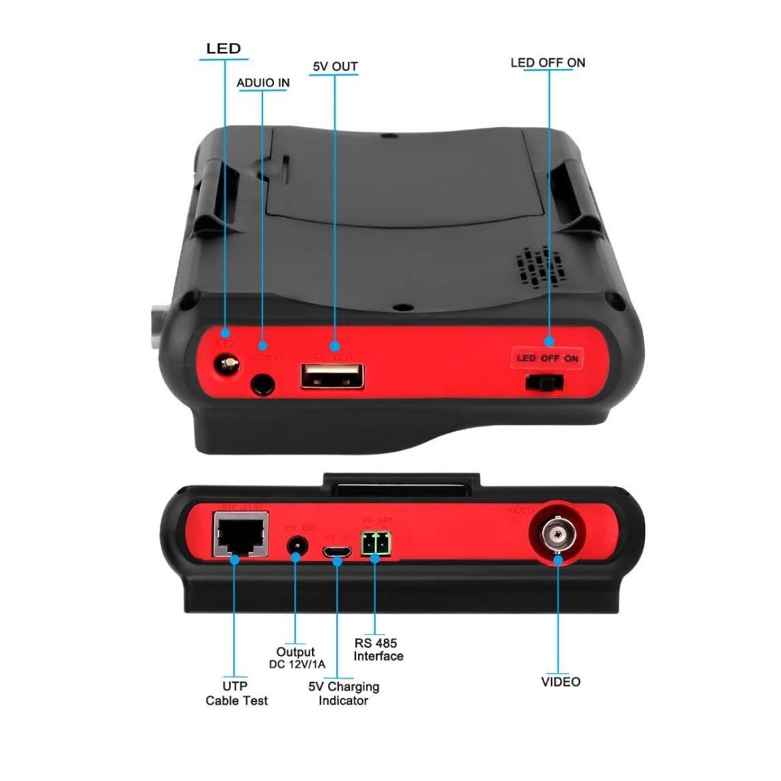 Tester für Überwachungskameras 4,3-Zoll-CCTV-Kamera-Tester - IP-Kamera-Tester-Sicherheits-CCTV-Tester-Monitor, unterstützt PAL/NTSC, DC12V-Ausgang Kurzes Video