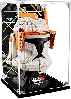 Acrylic Display Case for Lego Star Wars Clone Commander Cody Helmet 75350,Showcase,Protect & Decorate Models with Dustproof Storage (Background C(16*16*26))
