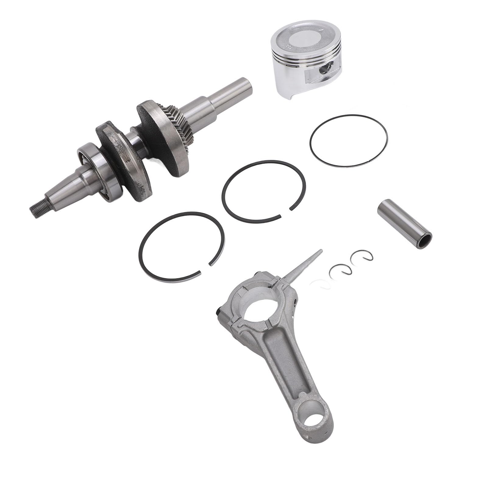 Kit de Biela de Pistón de Motor, Apto para Motor GX390 de 13, Juego Completo con Material Metálico, Juego de Varillas de Pasadores de Pistón de Cigüeñal