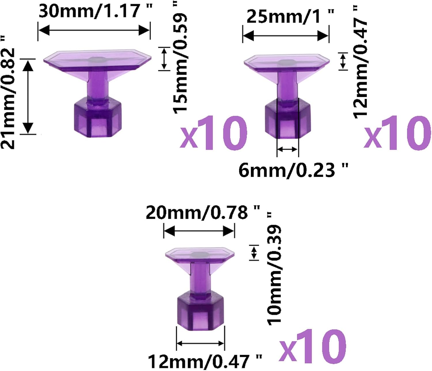 3Size Dent Puller Tabs,30Pcs Car Body Dent Removal Pulling Tabs,Paintless Dent Repair Tool, Ice Suction Cup Glue Tabs for Automobile Dent Repair Hail Damage Removal Tools (Purple)