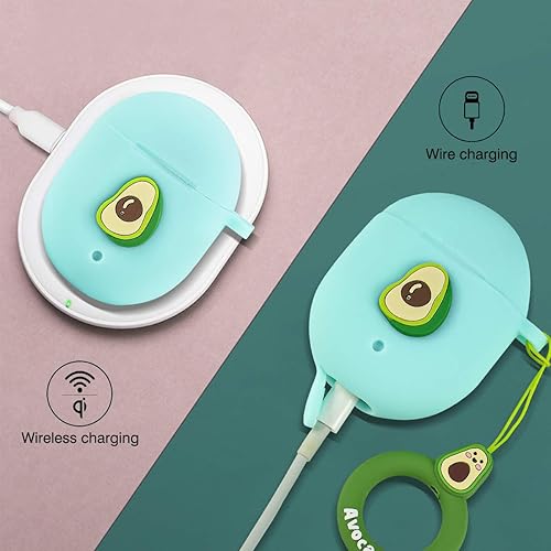 Miniatura 6 de Funda compatible con Google Pixel Buds 2 (2020), bonita funda protectora divertida 3D de silicona suave a prueba de golpes con hebilla de anillo,
