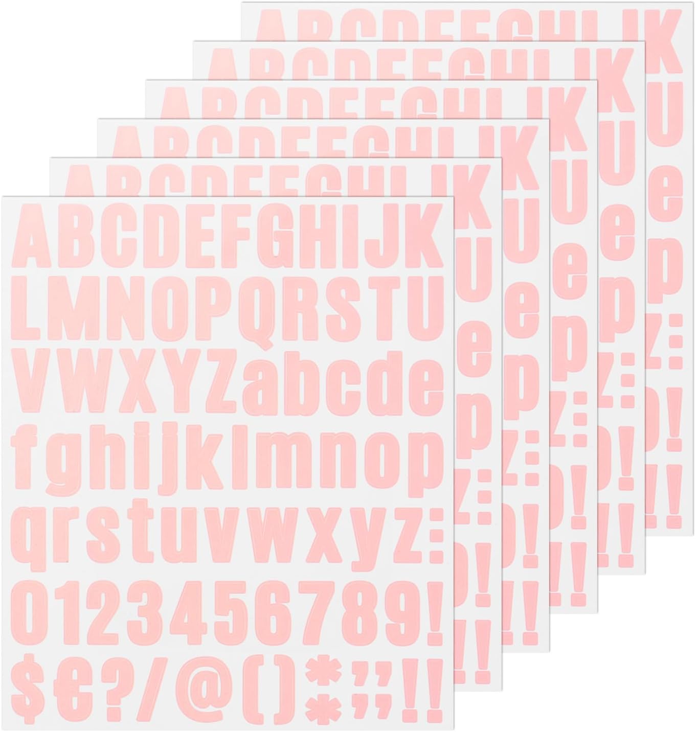 M METERXITY 8-Sheets Letter Stickers, 1 Inch Vinyl Mailbox Alphabet Stickers Self Adhesive Alphabet Decals for Mailbox/Sign/Address/Craft Card, Vinyl Stickers[648 Pieces, Pink]