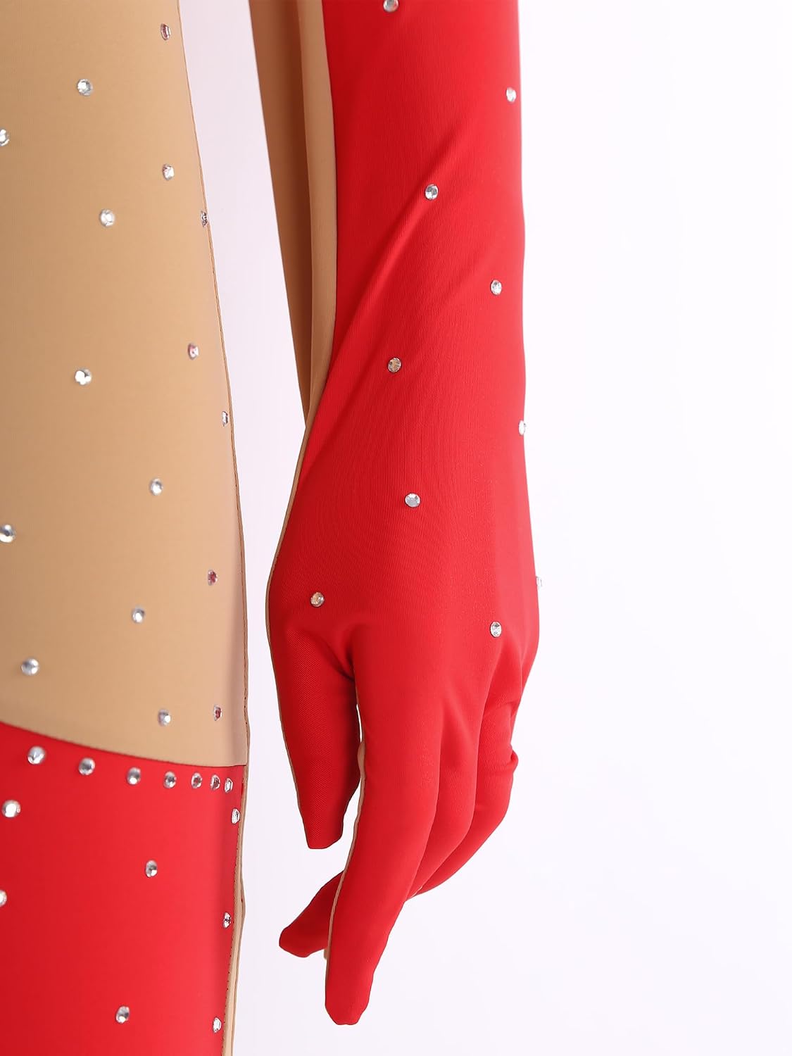 Shinsto Women's Shiny Rhinestone Gymnastics Unitard One Piece Dance Bodysuits Figure Skating Jumpsuit