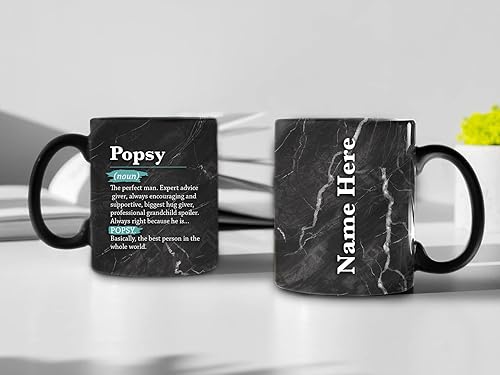 Miniatura 4 de PREZZY Taza personalizada con definición de popsy, regalo divertido para el Día del Padre para hombres de hija, hijo, niños, la mejor amapola del