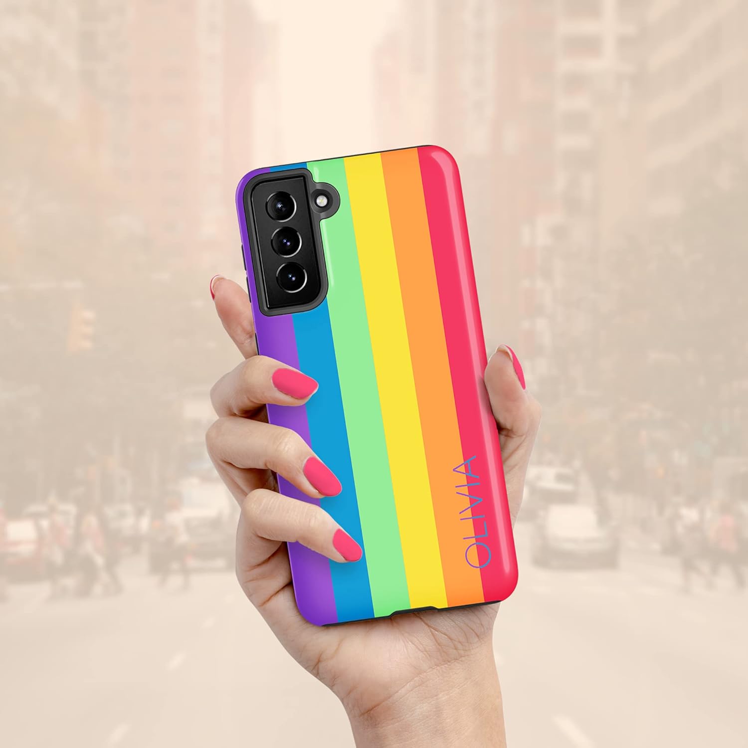 Custom Name Pride Rainbow LGBTQ Phone Case, Personalized Case, Compatible with Samsung Galaxy S26 Ultra, S25 Plus, S24, S23, S22, S21, S20