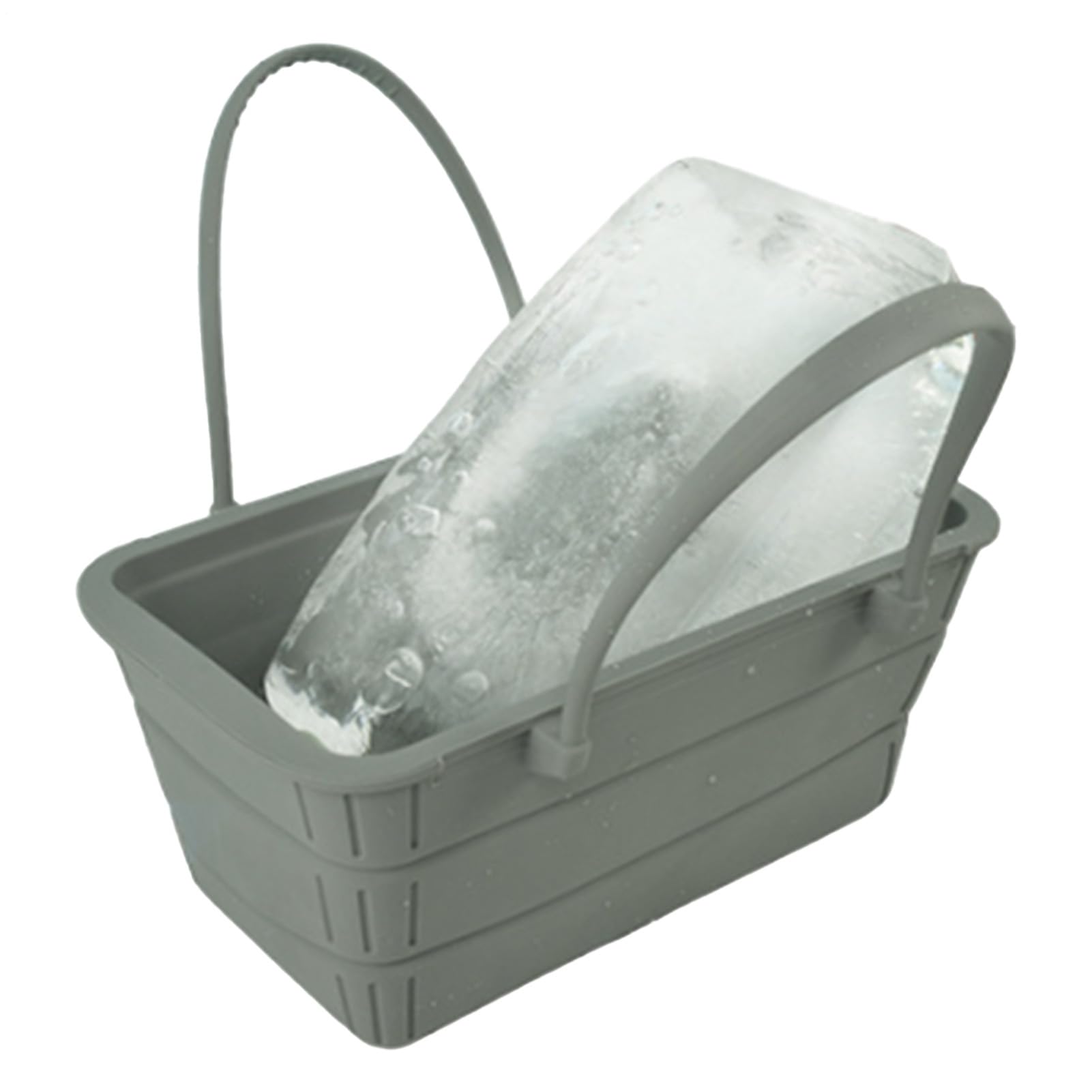 Cubo de hielo plegable para barbacoas y picnics con asa y tapa