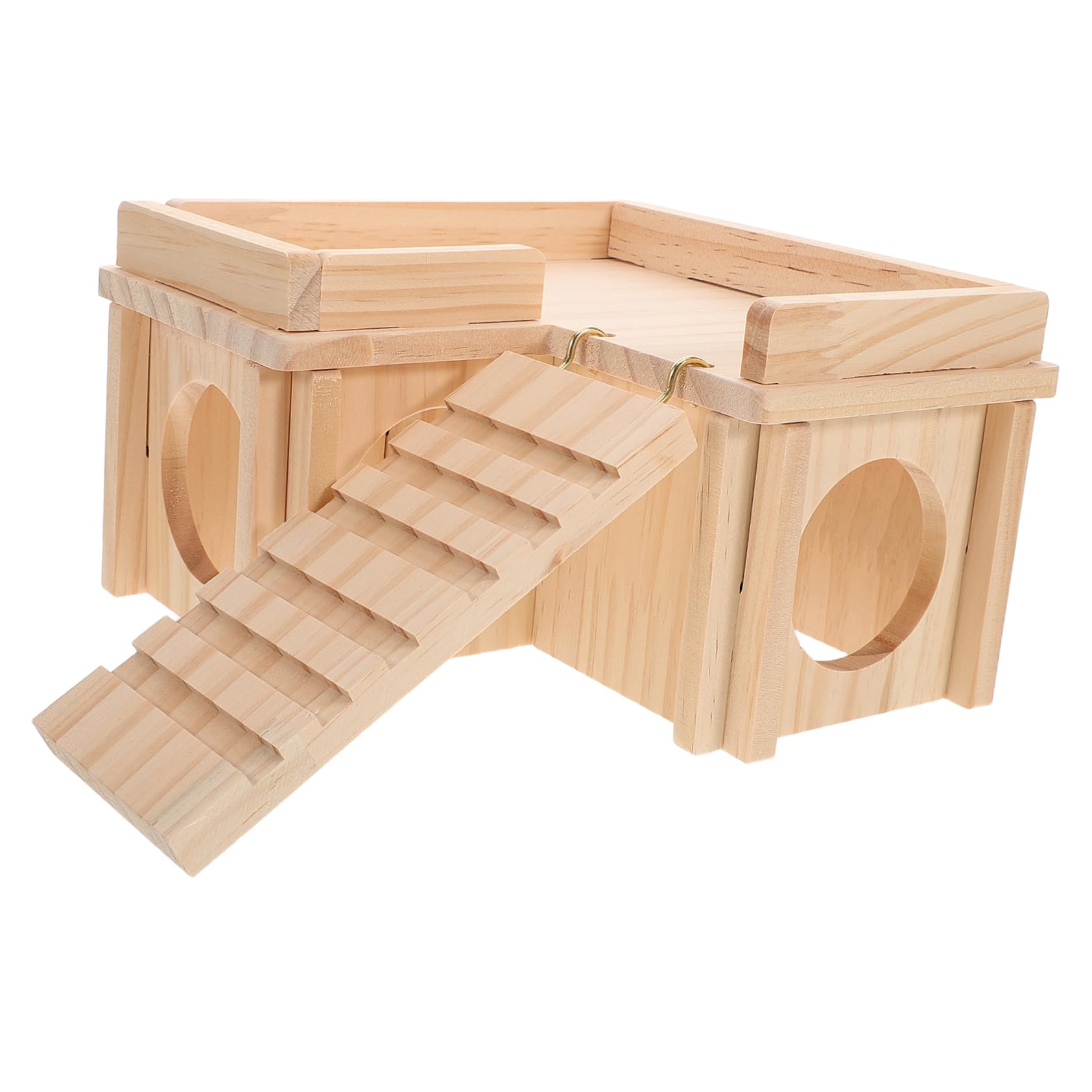 Mipcase Leopard Gecko Hideout Bearded Dragon Cage Accessories Natural Wood Climbing Ramp Basking Platform