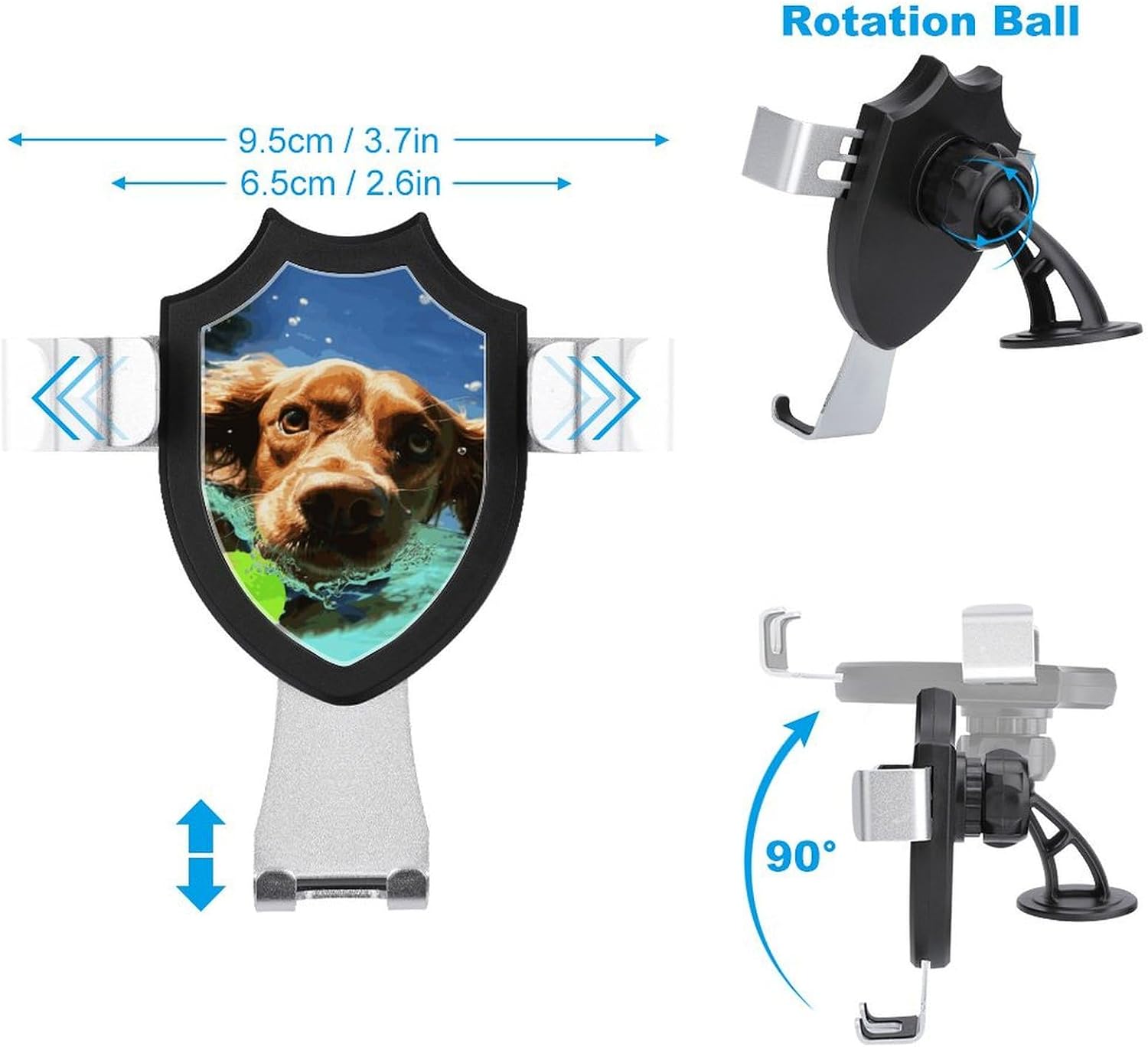 Cell Phone Holders for Your Car Dashboard Windshield Vent Funny Swimming Dog Universal Car Mount for iPhone Other Smartphones image 2