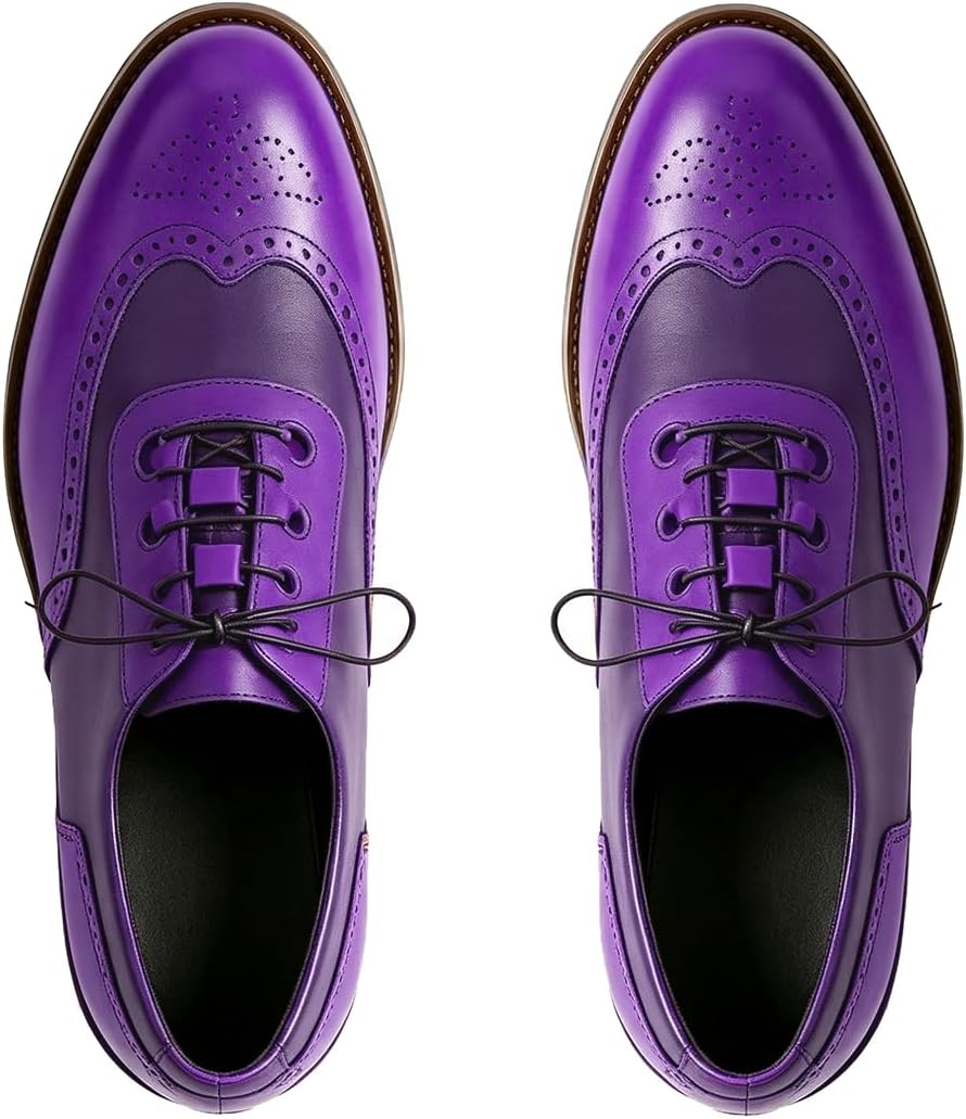 Women Round Toe Oxfords Shoes Flat Heel Lace Up Oxford Loafers Perforated Two Tone Low Heel Dress Shoes Walking Oxford Flats Patchwork Casual Vintage Chic 4-11 M US
