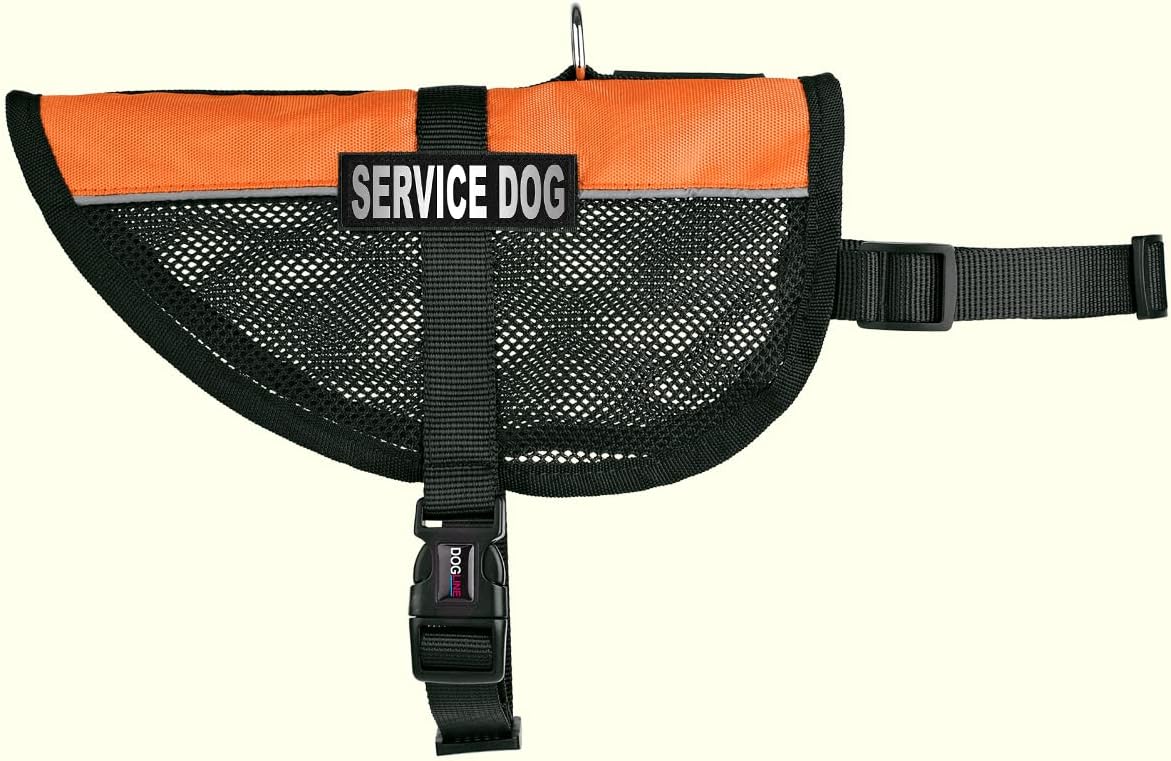 Dogline N0253-4-0210 Service Dog Vest Harness, X-Large/30 x 38", Orange