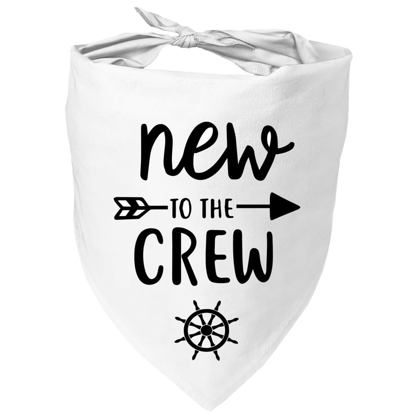 Bandana pour chien avec inscription « New to The Crew » - Cadeau pour les nouveaux propriétaires - Bandana triangulaire doux - Accessoires pour chiens de petite et moyenne taille (blanc)