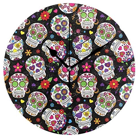 DOSHINE Reloj de Pared Calavera de Azúcar Cover