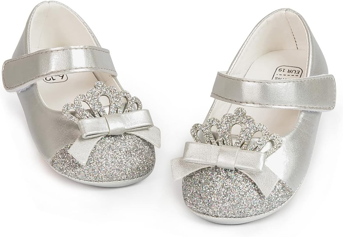 KIDSUN Infant Baby Girls Mary Jane Shoes Non-Slip Rubber...