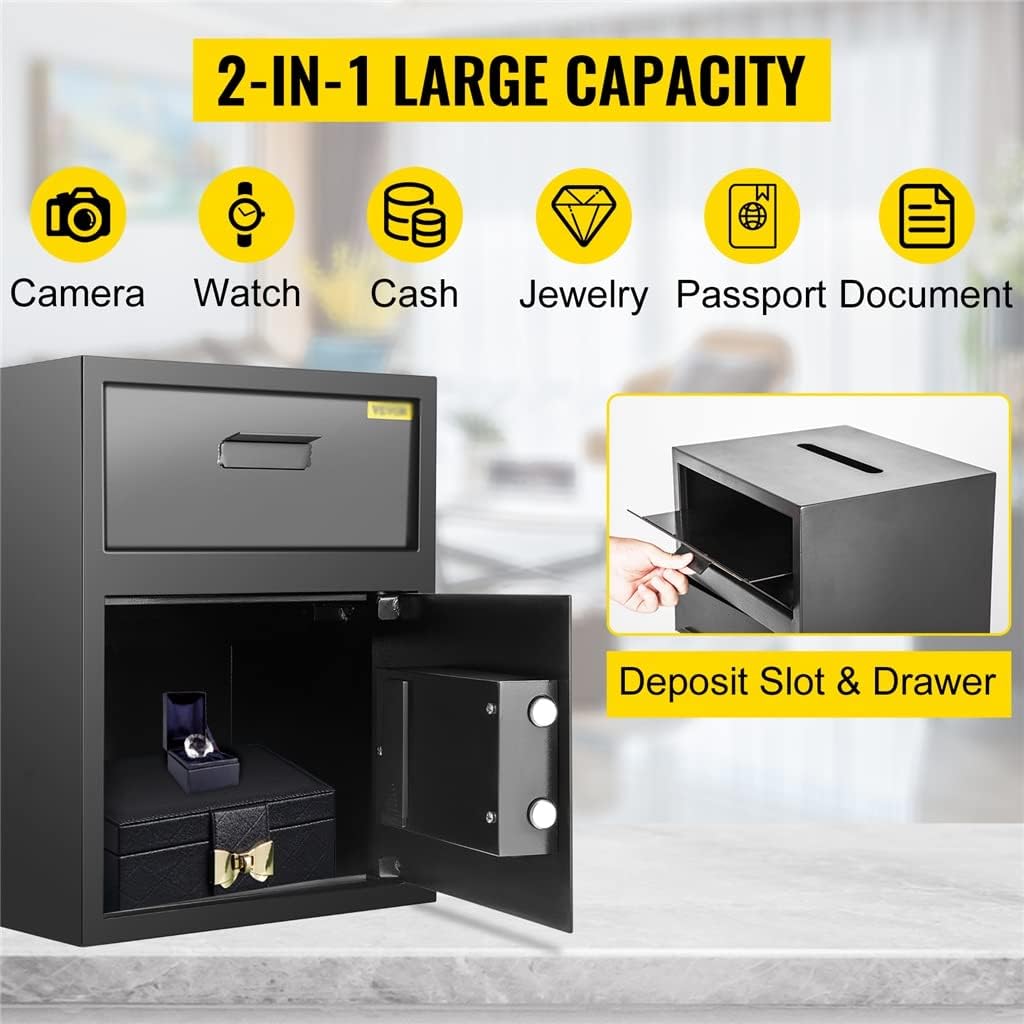 Electronic Safe Money Box Digital Deposit Slot With Drawer Secret Hidden Code Lock 2 Keys Piggy Bank for Home Office
