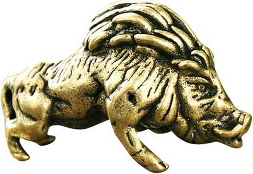 Retro Boar Figurine Tabletop Decor Small Boar Statue Art Sculpture for Home Office Study 1.96X1.37X1.18In