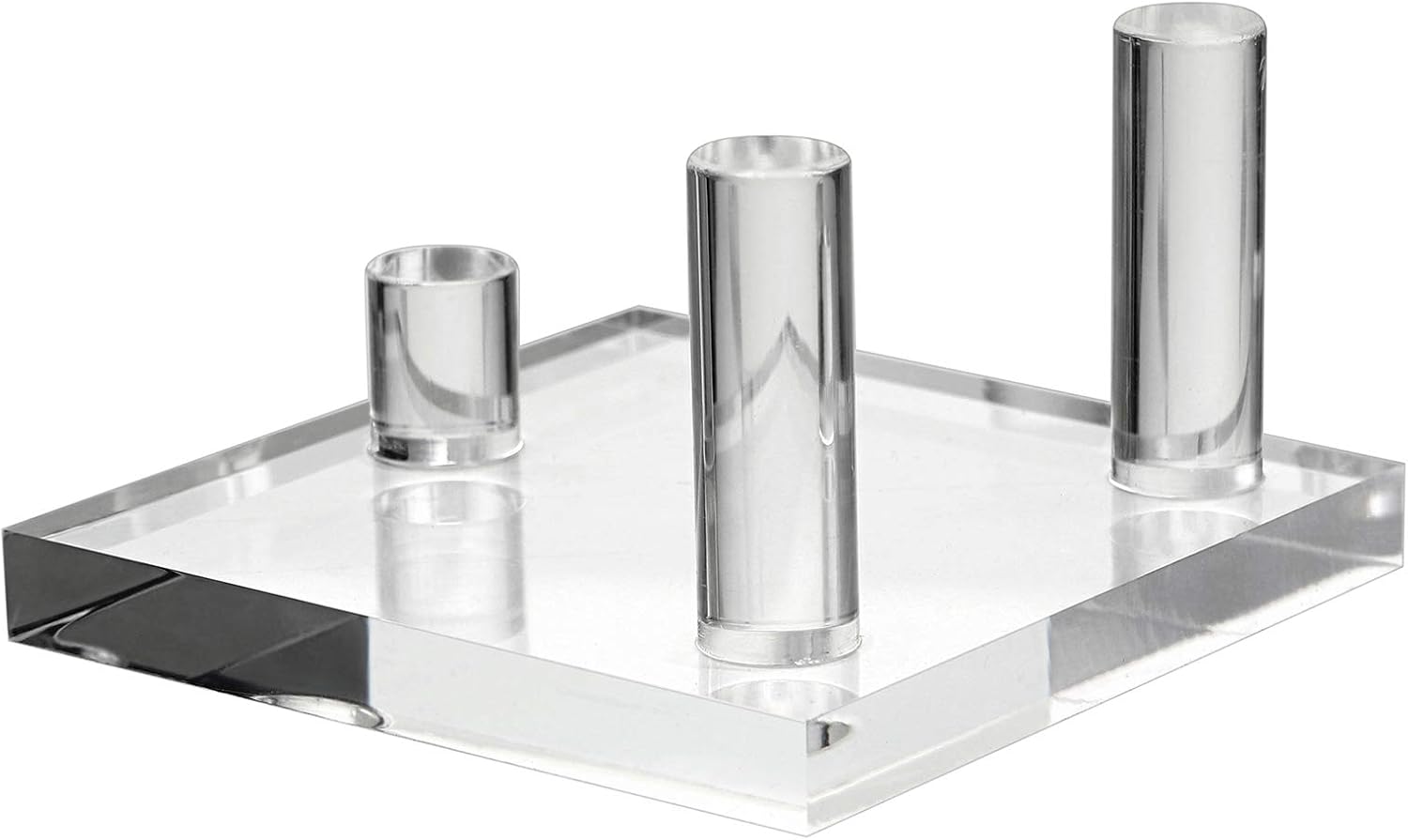 Hipiwe Clear Acrylic Display Stand - 4 Packs Three-Peg Rock Holder Easel