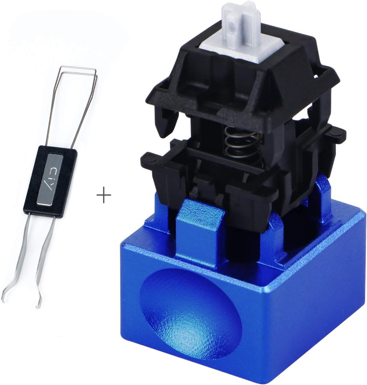 Aluminum Alloy Switch Opener with Keycap Puller for Cherry MX Switches – Blue