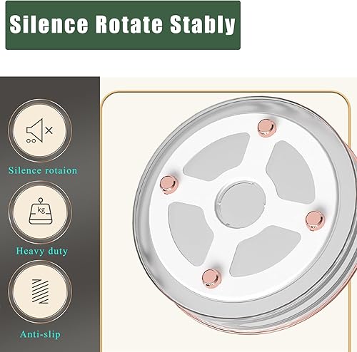 Miniatura 4 de Tocadiscos Lazy Susan de 360 grados para gabinete, estante giratorio de especias Lazy Susan, estante de almacenamiento de mostrador con base