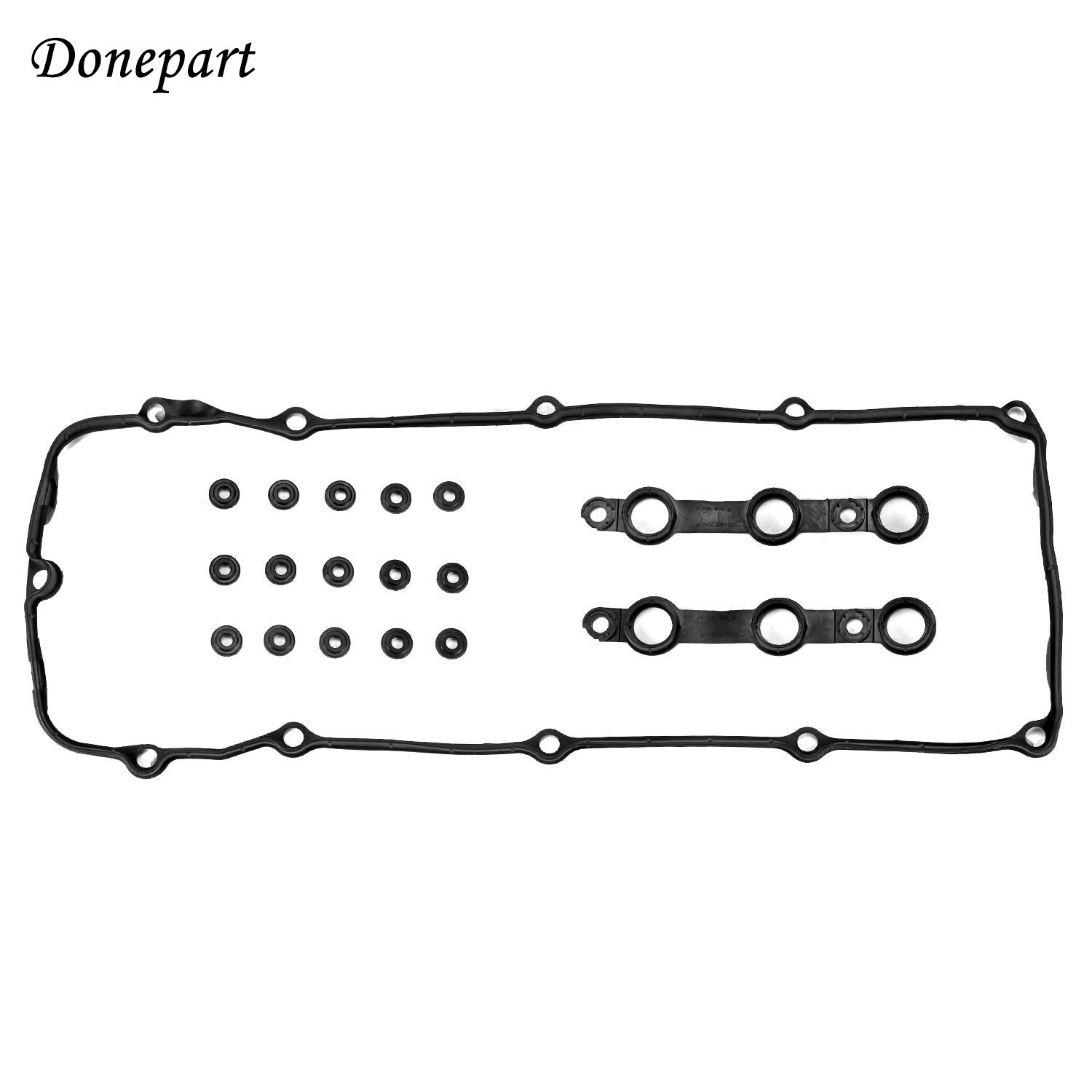 Donepart Valve Cover Gasket Compatible with Grommets for BMW M54 E46 E39 E83 E53 325i 330i 325Ci 323Ci 323i 325xi 328Ci 328i 330Ci 330xi 525i 528i 530i X5 Z3 2002-2006 Valve Cover Gasket Set