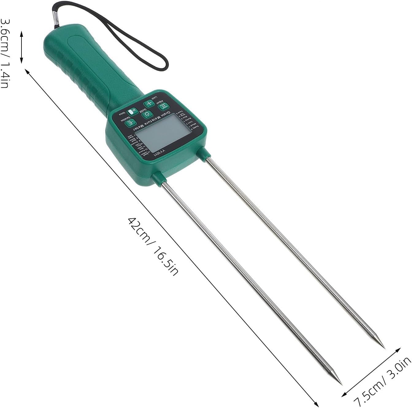 Vaguelly Precision Digital Grain Moisture Tester with Stainless Steel Probe and Portable Abs Body for Accurate Measurement in Agriculture and Food Processing