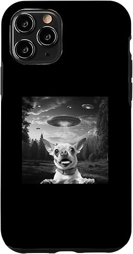 iPhone 11 Pro Alien UFO Selfie Chihuahua Spaceship Weirdcore Dog Case