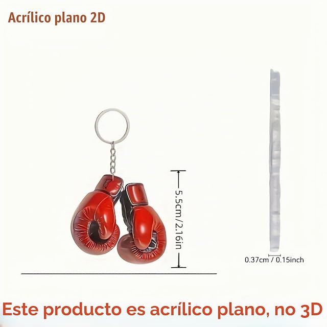 Foto 2 de 7 de Llavero de guantes de boxeo deportivos colgante plano 2D de guantes de boxeo ideal para accesorios deportivos…