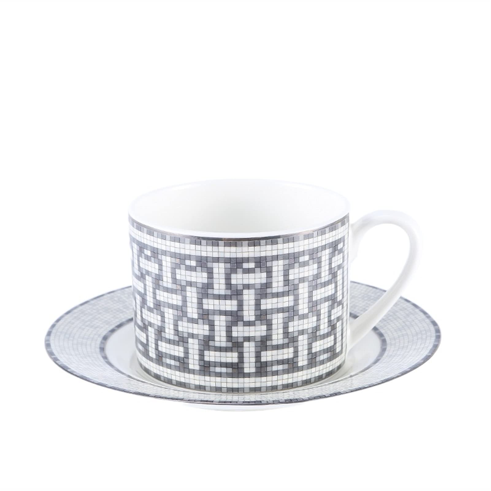 Talerz obiadowy Zestaw talerzy ceramicznych z porcelany kostnej w stylu europejskim, szary zestaw obiadowy, talerze i naczynia, kuchnia nordycka, porcelana stołowa, ciasto, luksus(8inch Plate)
