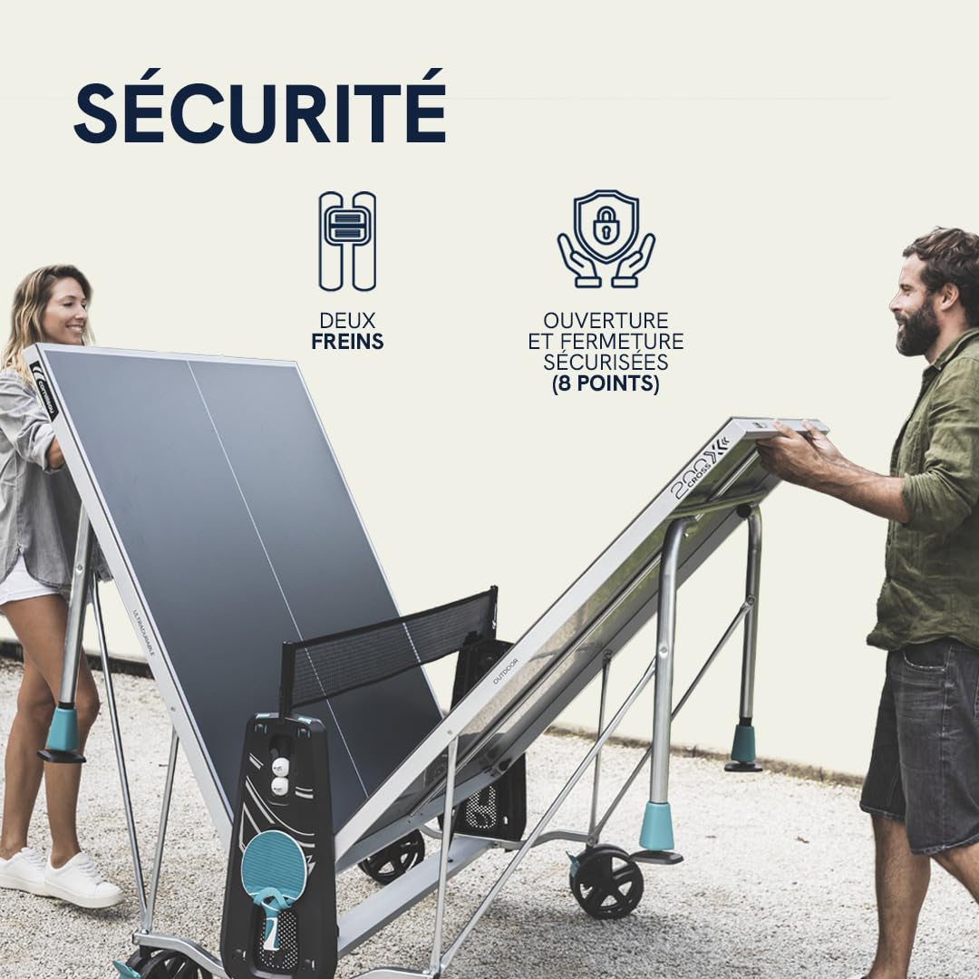 CORNILLEAU - Table de ping Pong d'extérieur 200X Outdoor - Loisir de Jardin - Agrément FFTT - Gris
