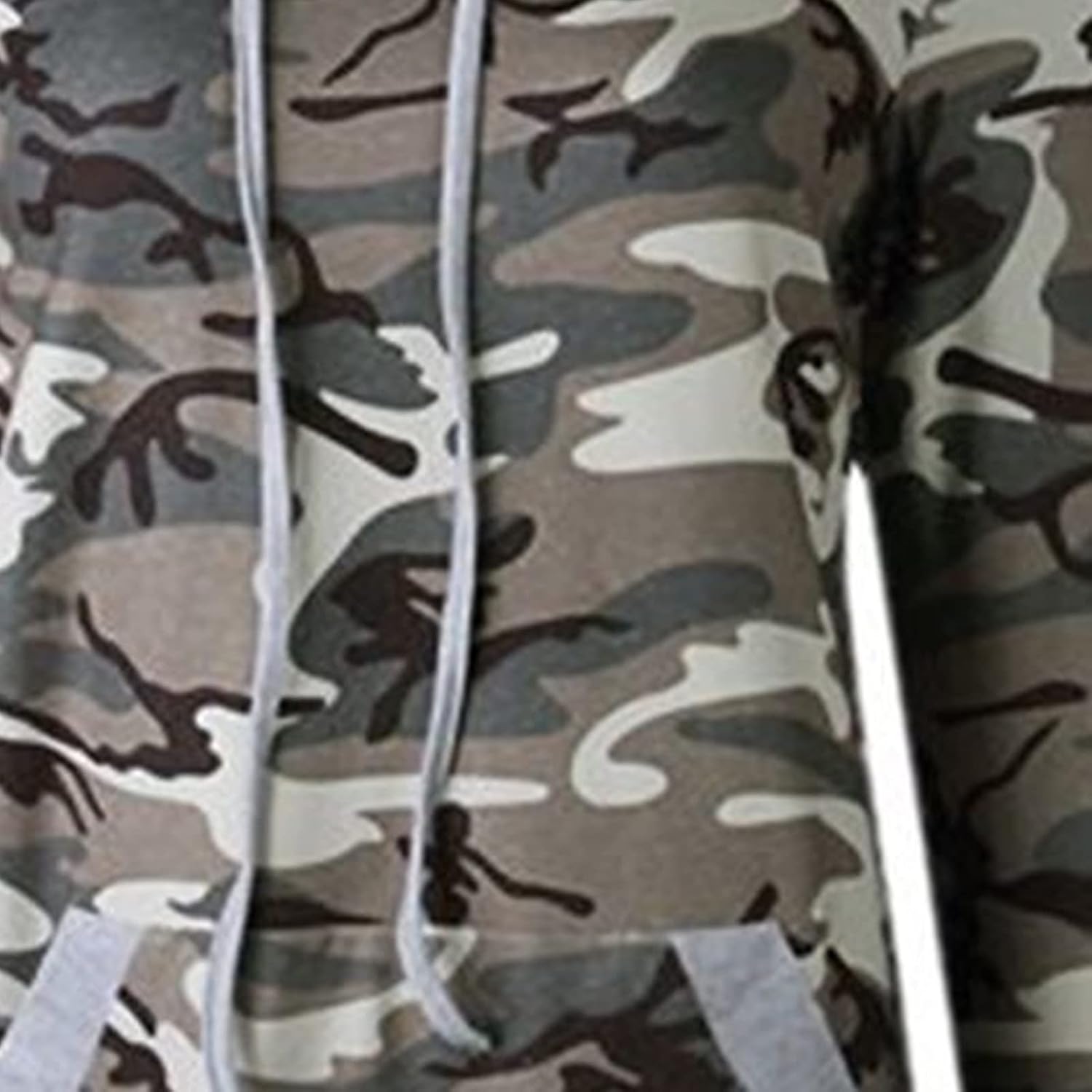 DGHM-JLMY Woman Camouflage Hooded Casual SweaterDrawstring Pullover Hoodies Long Sleeve Color Block Sweatshirts with Pocket