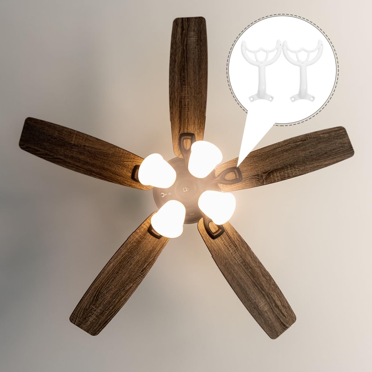 Homoyoyo 2pcs Fan Accessories Ceiling Fan Replacement Fan Arms Fan Repairing Supply Fan Supply Fan Parts Fan Blades Repair Supply Fan Repairing Arm Zinc Alloy White