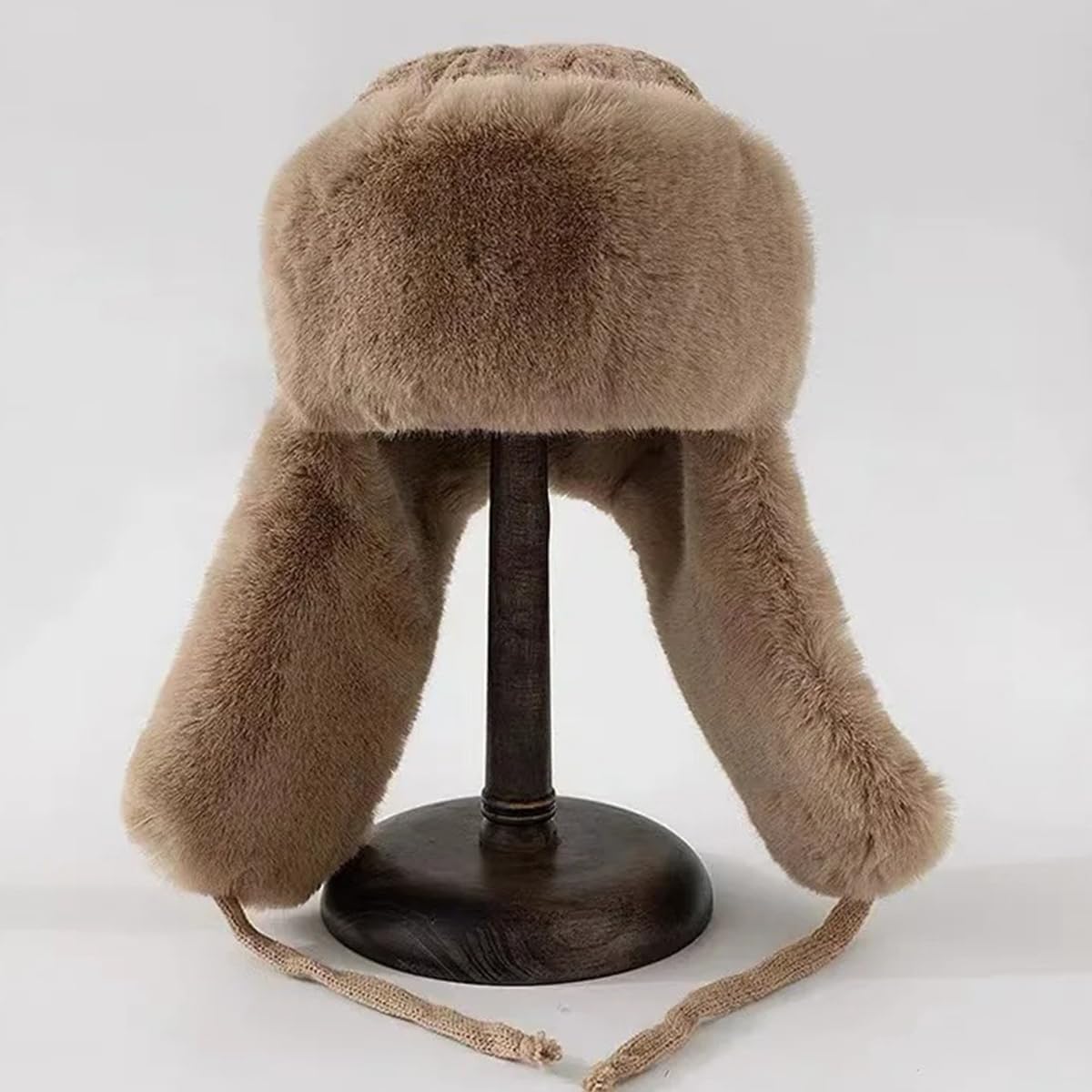 Knitted Trapper Hat Winter Warm Earflap Hats Fleece Trooper Cap Outdoor Cold Proof Snow Ski Cap for Women Men