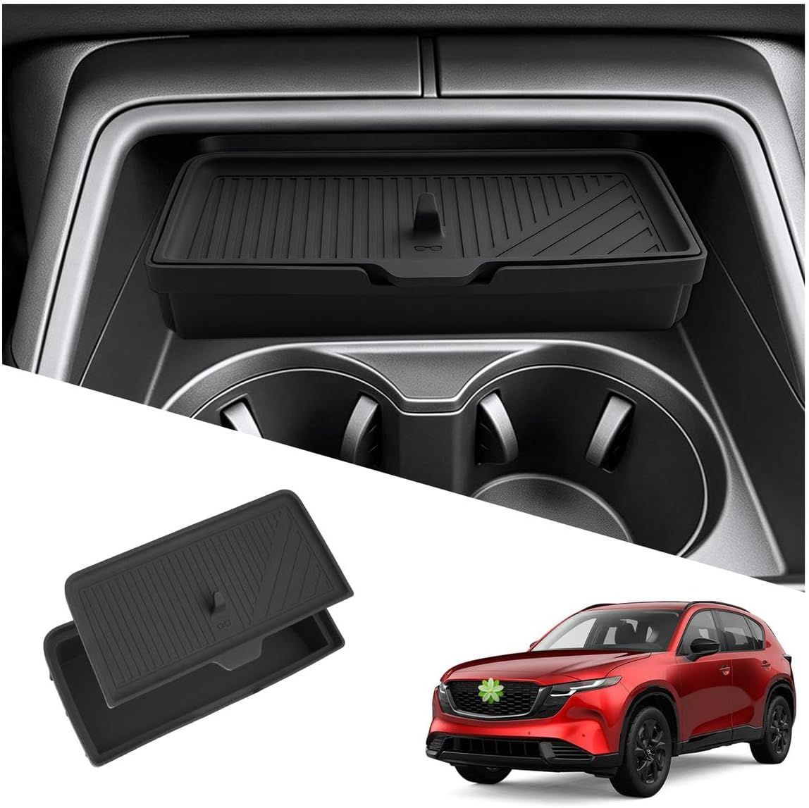 Ruiya 2026 CX5 Console Organizer for Mazda CX-5 2026 Accessories ABS with Lid Control Console Organizer Compatible with 2026 Mazda CX5 All Trims