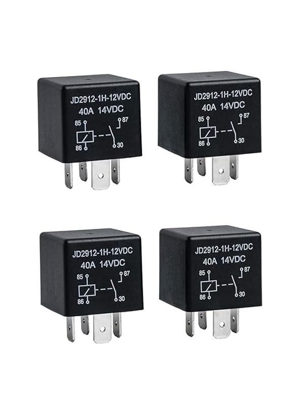 Relé automotivo YiePhiot 4 pinos 12 V 40 A JD2912-1H-12VDC – Conjunto com 4 unidades