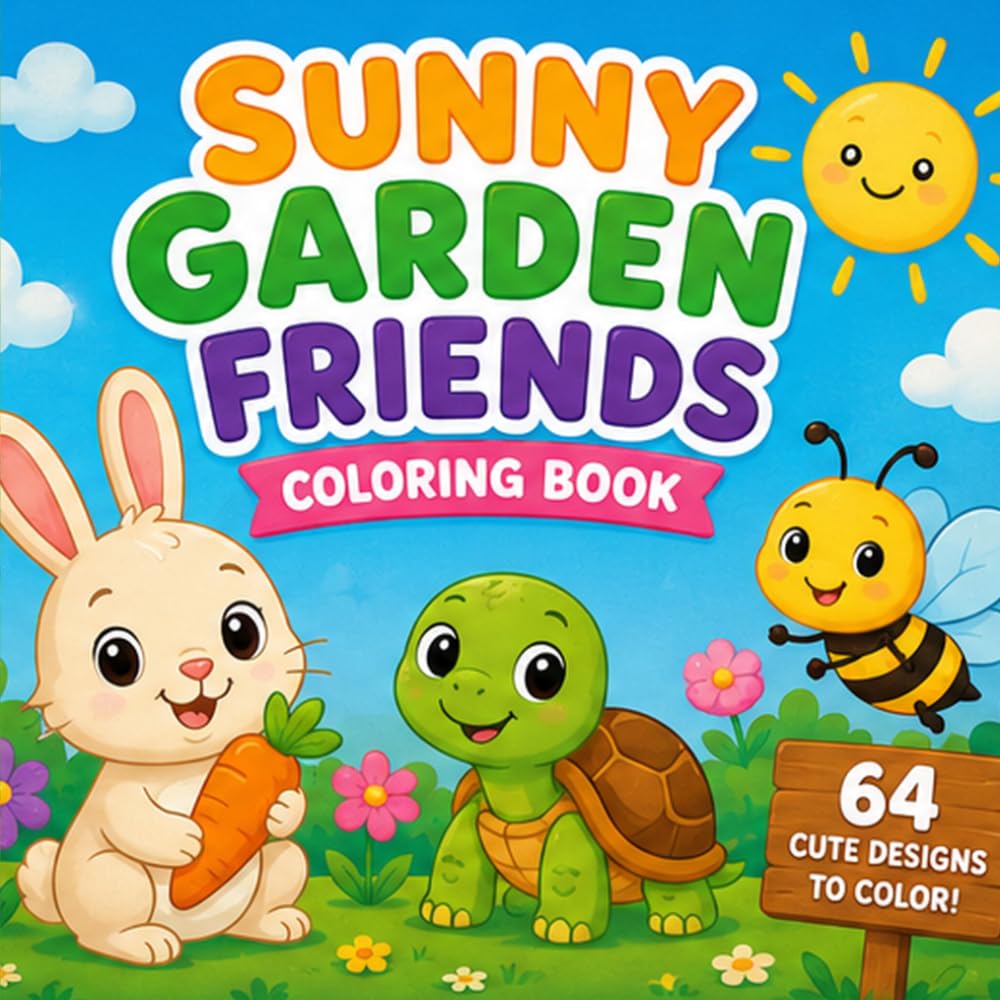 Sunny Garden Friends Coloring Book