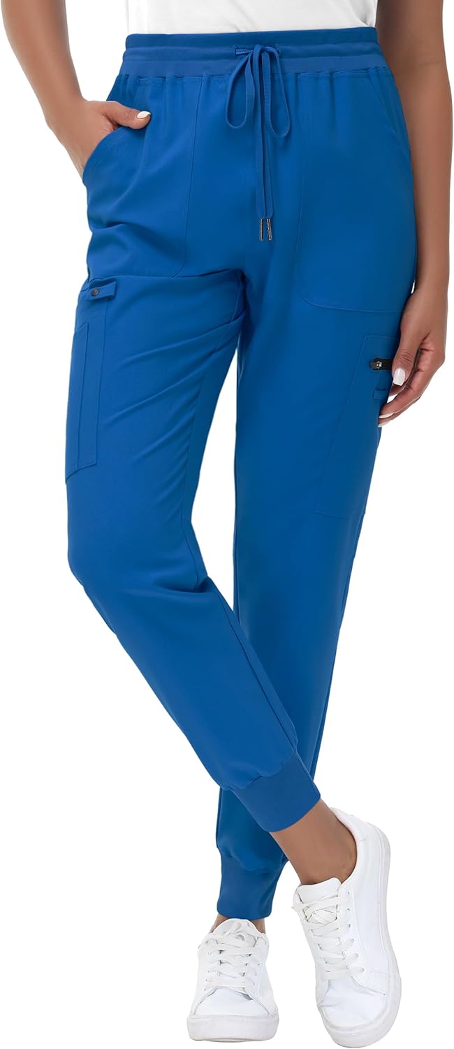 High Waisted Jogger Style Scrub Pants Royal