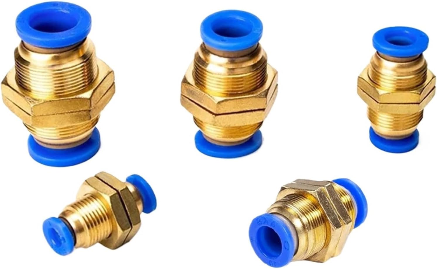 Bulkhead Fitting 20/50pcs Pneumatic Fittings Straight Bulkhead Union Connector Hose Plastic Push In Gas Quick For Creating Leak proof Seal For Fluid Transfer(8mm,50 PCS)