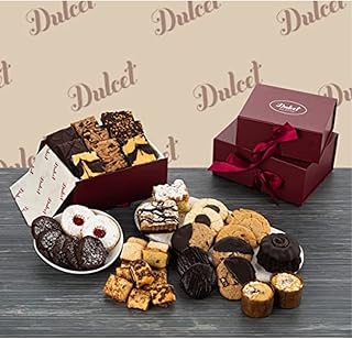 Dulcet Gift Baskets Best 2 Tier Box of Baked Goods Gourmet Brownies and Bundt Cake For Men & Women for Any Celebration Gift