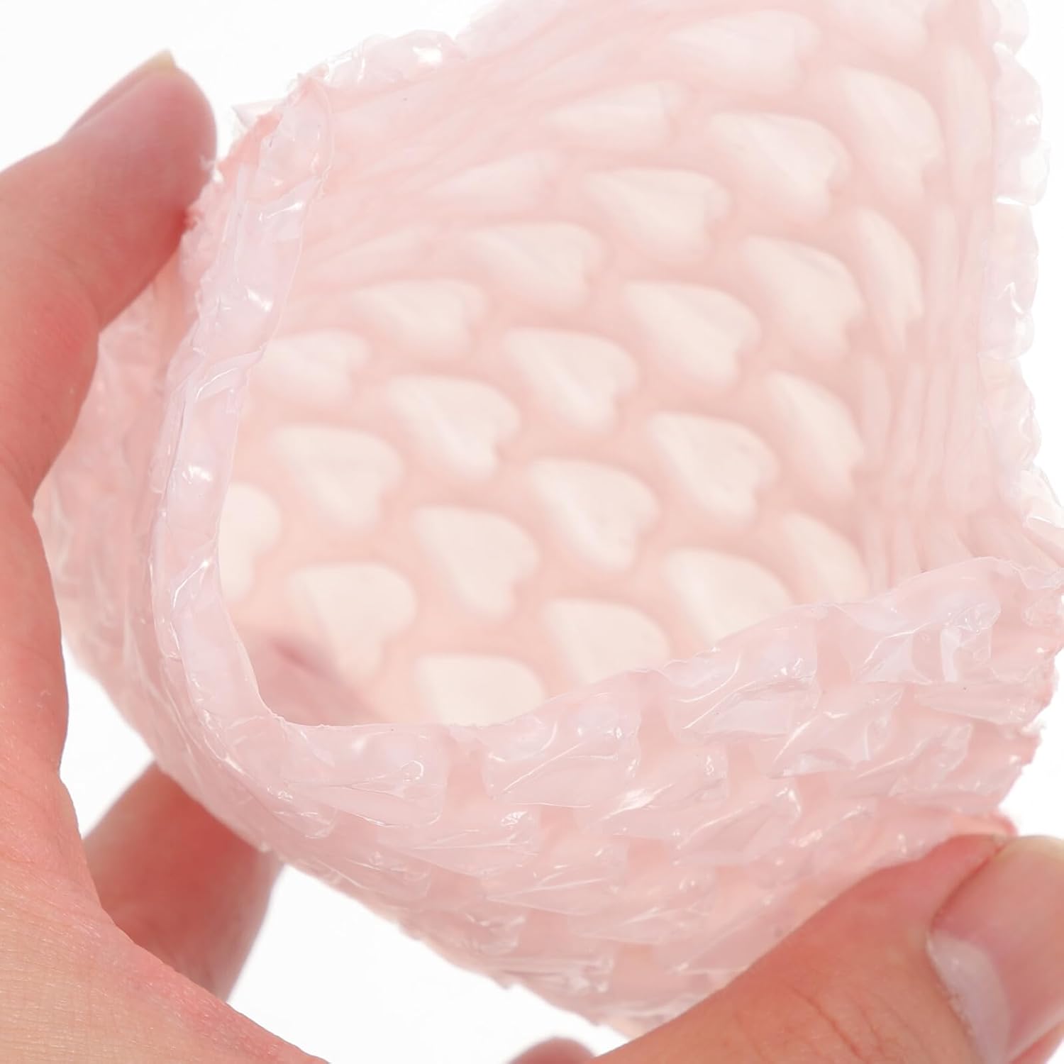 VALICLUD 60Pcs Heart-Shaped Bubble Pouches for Packaging Thickened Shockproof Bubble Cushioning Bags in Pink Gradient Protective Wrap for Shipping and Moving