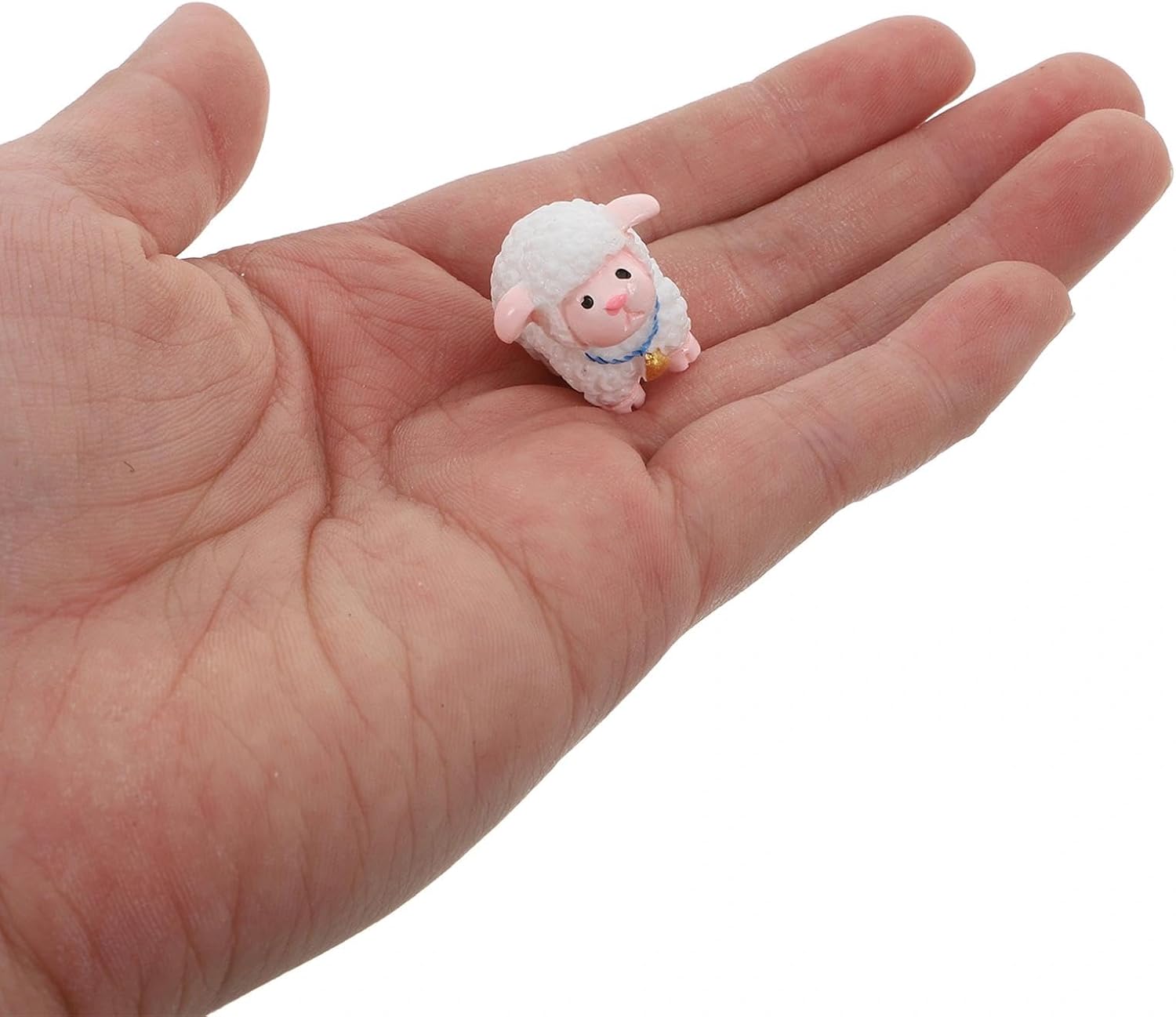 LOGOFUN 72PCS Miniature Sheep Figurines 3D Resin Mini Garden Herd of Sheeps Cartoon White Sheep Animals Statues for DIY Crafts Dollhouse Farm Fairy Garden Micro Landscape Decoration