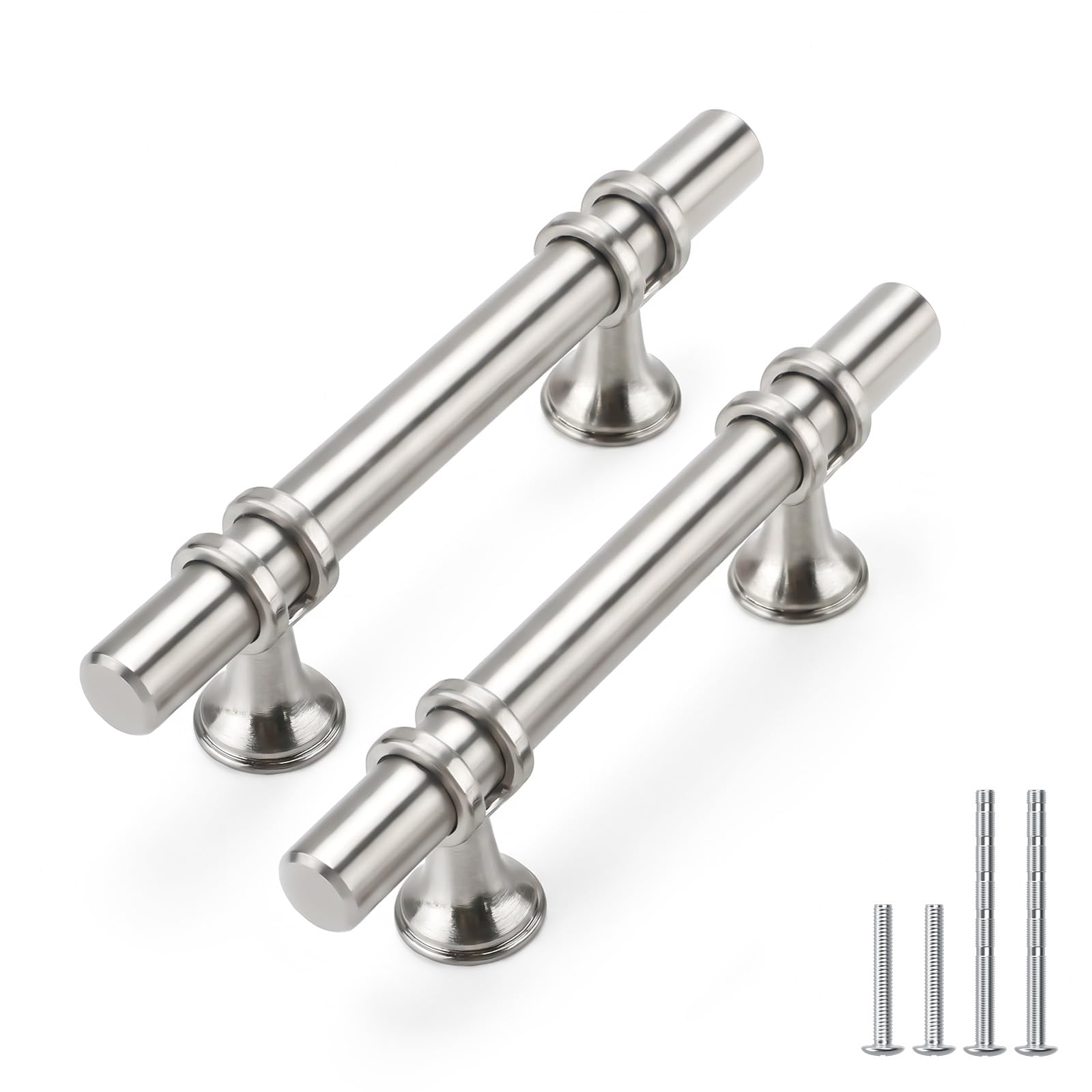 Rergy 10 Pack 3 Inch Hole Center Brushed Nickel and Gold Cabinet Pulls — Amazon image 14